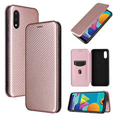 Funda de Cuero Cartera con Soporte Carcasa L06Z para Samsung Galaxy M02 Oro Rosa