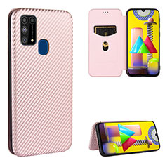 Funda de Cuero Cartera con Soporte Carcasa L06Z para Samsung Galaxy M31 Oro Rosa