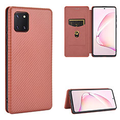 Funda de Cuero Cartera con Soporte Carcasa L06Z para Samsung Galaxy Note 10 Lite Marron