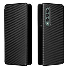 Funda de Cuero Cartera con Soporte Carcasa L06Z para Samsung Galaxy Z Fold3 5G Negro