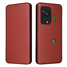 Funda de Cuero Cartera con Soporte Carcasa L06Z para Xiaomi Black Shark 5 Pro 5G Marron