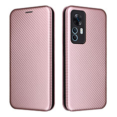 Funda de Cuero Cartera con Soporte Carcasa L06Z para Xiaomi Mi 12T Pro 5G Oro Rosa