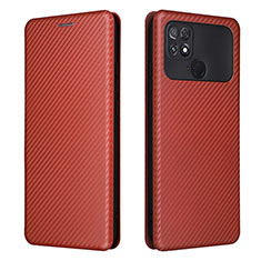 Funda de Cuero Cartera con Soporte Carcasa L06Z para Xiaomi Poco C40 Marron