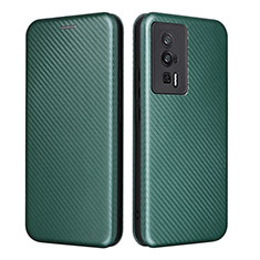 Funda de Cuero Cartera con Soporte Carcasa L06Z para Xiaomi Poco F5 Pro 5G Verde