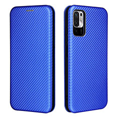 Funda de Cuero Cartera con Soporte Carcasa L06Z para Xiaomi POCO M3 Pro 5G Azul