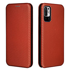 Funda de Cuero Cartera con Soporte Carcasa L06Z para Xiaomi POCO M3 Pro 5G Marron