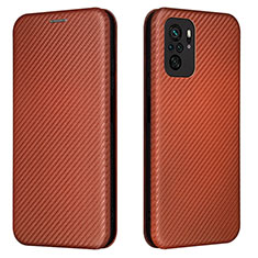 Funda de Cuero Cartera con Soporte Carcasa L06Z para Xiaomi Poco M5S Marron