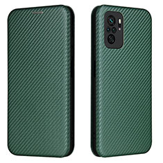 Funda de Cuero Cartera con Soporte Carcasa L06Z para Xiaomi Poco M5S Verde