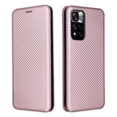 Funda de Cuero Cartera con Soporte Carcasa L06Z para Xiaomi Poco X4 NFC Oro Rosa