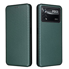 Funda de Cuero Cartera con Soporte Carcasa L06Z para Xiaomi Poco X4 Pro 5G Verde