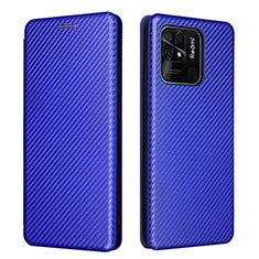 Funda de Cuero Cartera con Soporte Carcasa L06Z para Xiaomi Redmi 10 India Azul