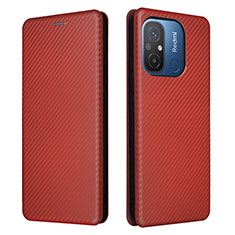 Funda de Cuero Cartera con Soporte Carcasa L06Z para Xiaomi Redmi 11A 4G Marron