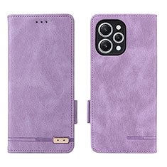 Funda de Cuero Cartera con Soporte Carcasa L06Z para Xiaomi Redmi 12 4G Morado