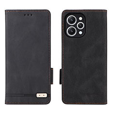 Funda de Cuero Cartera con Soporte Carcasa L06Z para Xiaomi Redmi 12 4G Negro