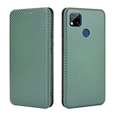 Funda de Cuero Cartera con Soporte Carcasa L06Z para Xiaomi Redmi 9 Activ Verde