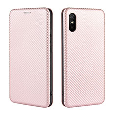 Funda de Cuero Cartera con Soporte Carcasa L06Z para Xiaomi Redmi 9AT Oro Rosa