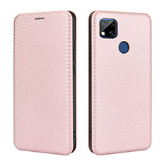 Funda de Cuero Cartera con Soporte Carcasa L06Z para Xiaomi Redmi 9C NFC Oro Rosa