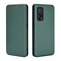 Funda de Cuero Cartera con Soporte Carcasa L06Z para Xiaomi Redmi K30S 5G Verde