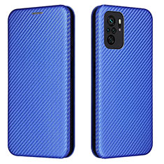 Funda de Cuero Cartera con Soporte Carcasa L06Z para Xiaomi Redmi Note 10 4G Azul