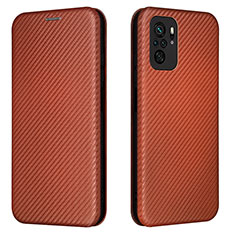 Funda de Cuero Cartera con Soporte Carcasa L06Z para Xiaomi Redmi Note 10 4G Marron