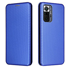 Funda de Cuero Cartera con Soporte Carcasa L06Z para Xiaomi Redmi Note 10 Pro 4G Azul