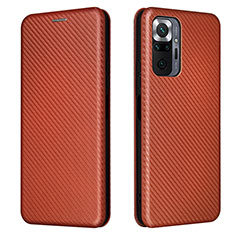 Funda de Cuero Cartera con Soporte Carcasa L06Z para Xiaomi Redmi Note 10 Pro 4G Marron