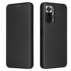 Funda de Cuero Cartera con Soporte Carcasa L06Z para Xiaomi Redmi Note 10 Pro 4G Negro