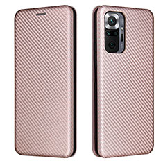 Funda de Cuero Cartera con Soporte Carcasa L06Z para Xiaomi Redmi Note 10 Pro Max Oro Rosa