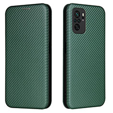 Funda de Cuero Cartera con Soporte Carcasa L06Z para Xiaomi Redmi Note 10S 4G Verde