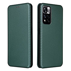 Funda de Cuero Cartera con Soporte Carcasa L06Z para Xiaomi Redmi Note 11 Pro+ Plus 5G Verde