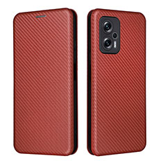 Funda de Cuero Cartera con Soporte Carcasa L06Z para Xiaomi Redmi Note 11T Pro 5G Marron