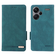 Funda de Cuero Cartera con Soporte Carcasa L06Z para Xiaomi Redmi Note 13 Pro+ Plus 5G Verde