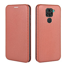 Funda de Cuero Cartera con Soporte Carcasa L06Z para Xiaomi Redmi Note 9 Marron