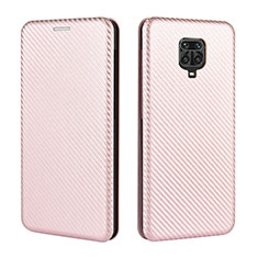 Funda de Cuero Cartera con Soporte Carcasa L06Z para Xiaomi Redmi Note 9S Oro Rosa