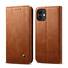 Funda de Cuero Cartera con Soporte Carcasa L07 para Apple iPhone 12 Marron Claro