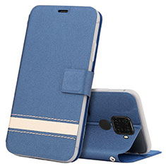 Funda de Cuero Cartera con Soporte Carcasa L07 para Huawei Mate 30 Lite Azul