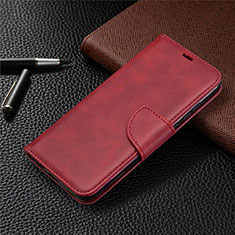 Funda de Cuero Cartera con Soporte Carcasa L07 para Huawei P Smart (2020) Rojo