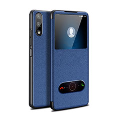 Funda de Cuero Cartera con Soporte Carcasa L07 para Huawei P Smart Z (2019) Azul