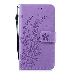 Funda de Cuero Cartera con Soporte Carcasa L07 para Huawei P30 Morado