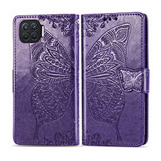 Funda de Cuero Cartera con Soporte Carcasa L07 para Oppo F17 Pro Morado