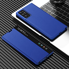 Funda de Cuero Cartera con Soporte Carcasa L07 para Samsung Galaxy S21 Ultra 5G Azul