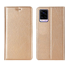 Funda de Cuero Cartera con Soporte Carcasa L07 para Vivo V20 Pro 5G Oro