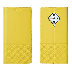 Funda de Cuero Cartera con Soporte Carcasa L07 para Vivo X50 Lite Amarillo