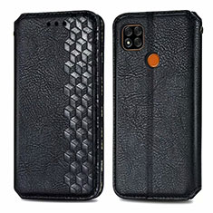 Funda de Cuero Cartera con Soporte Carcasa L07 para Xiaomi POCO C3 Negro