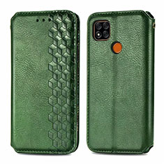 Funda de Cuero Cartera con Soporte Carcasa L07 para Xiaomi POCO C31 Verde