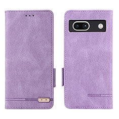 Funda de Cuero Cartera con Soporte Carcasa L07Z para Google Pixel 7a 5G Morado