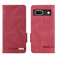 Funda de Cuero Cartera con Soporte Carcasa L07Z para Google Pixel 7a 5G Rojo