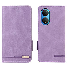 Funda de Cuero Cartera con Soporte Carcasa L07Z para Huawei Honor X7 Morado