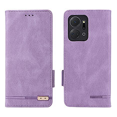 Funda de Cuero Cartera con Soporte Carcasa L07Z para Huawei Honor X7a Morado