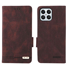 Funda de Cuero Cartera con Soporte Carcasa L07Z para Huawei Honor X8 4G Marron